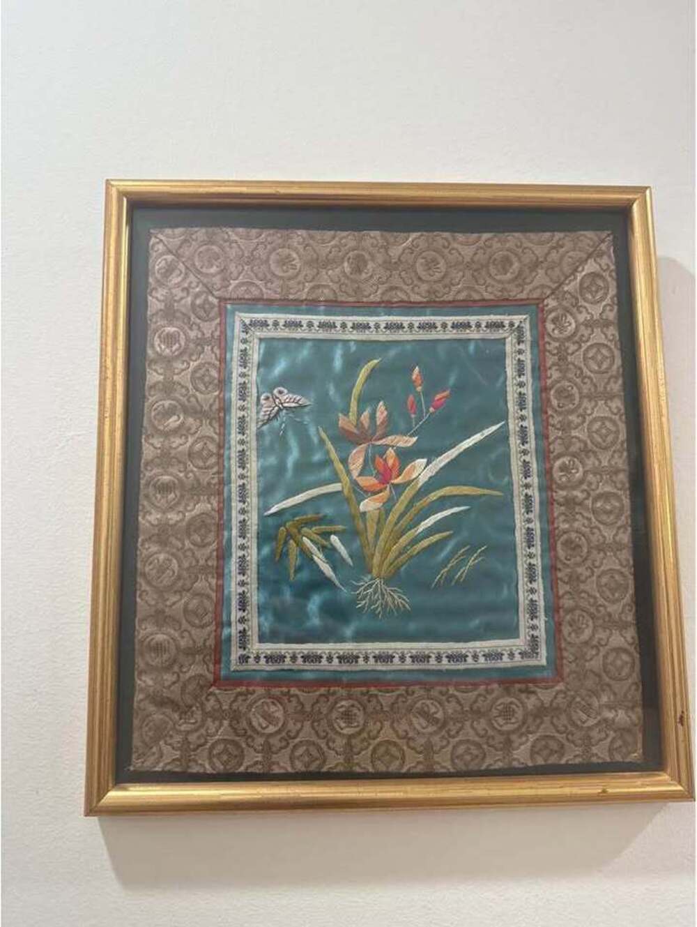Vintage Chinese Silk Embroidery Framed Art